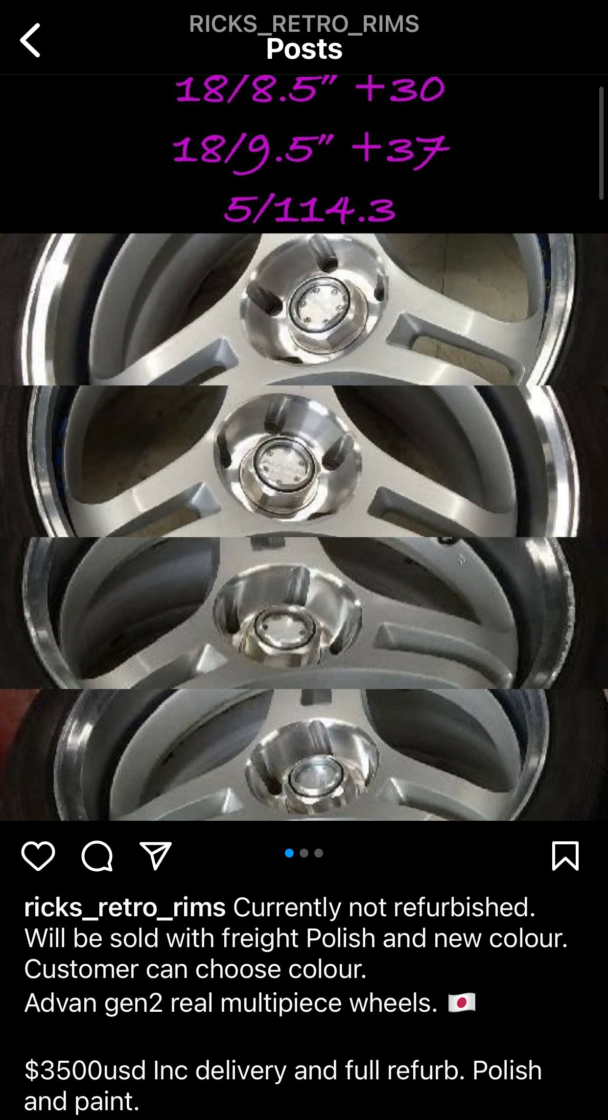 Super Advan gen2. 18” set. 5x114.3 or can be modified to 5/100-112