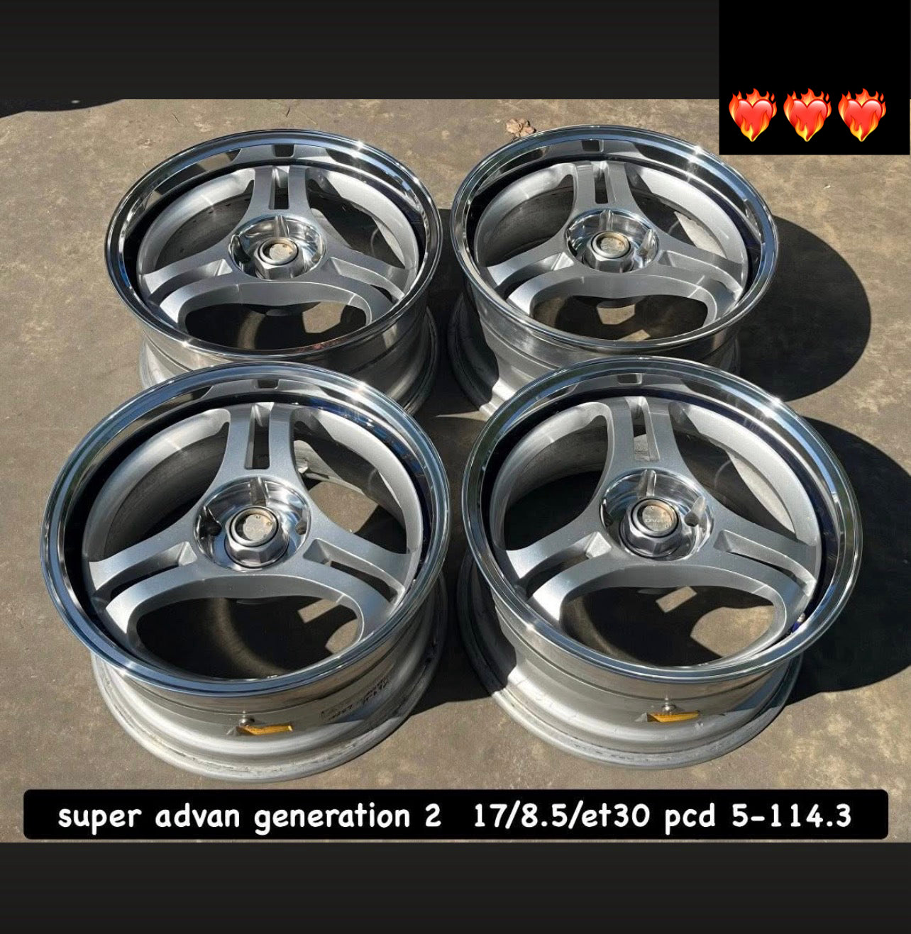 Super Advan g2. 5/114.3 pcd. Set.